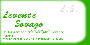 levente sovago business card